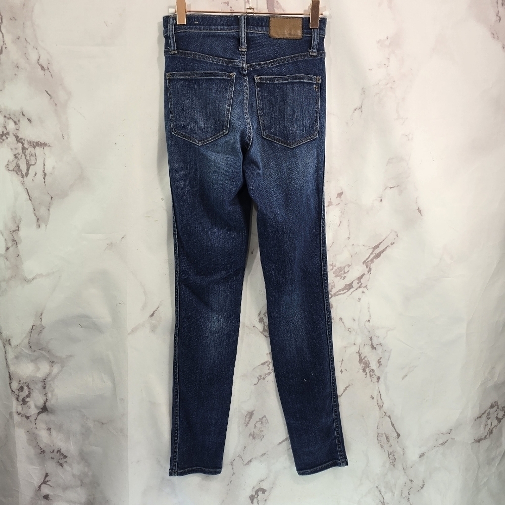 Madewell Jean Womens 23 00 10 Inch High Rise Skinny Danny Dark Wash Tencel